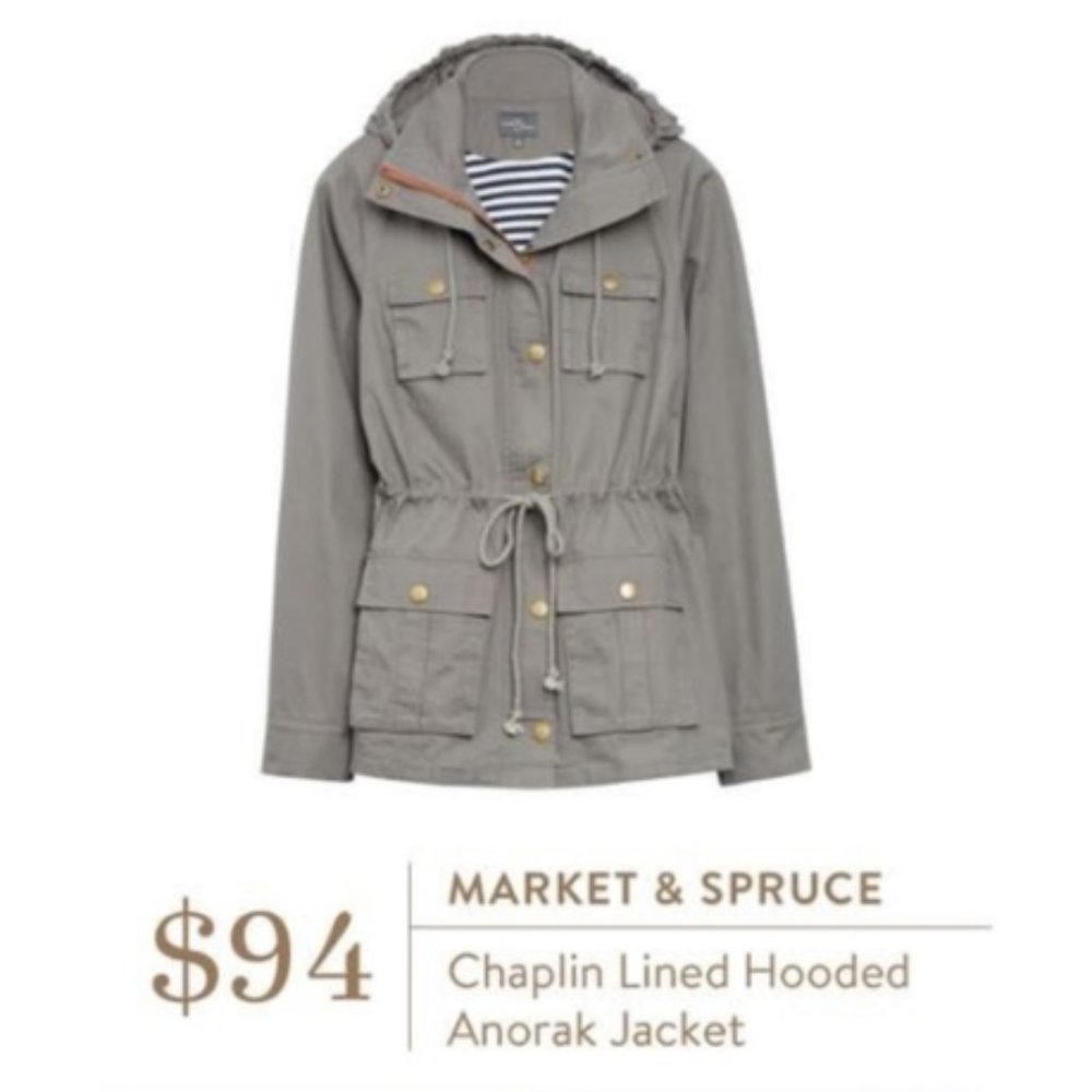 Market & Spruce Lined Hooded Anorak Jacket Size S
